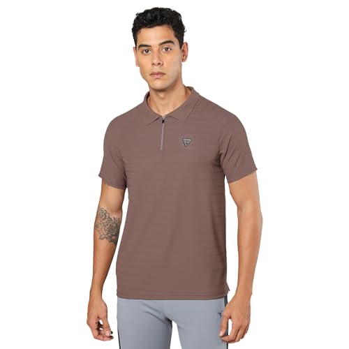 Image of TECHNOSPORT Men's Polyester Slim Fit Polo T-Shirt - (P691 P) Pack of 1
