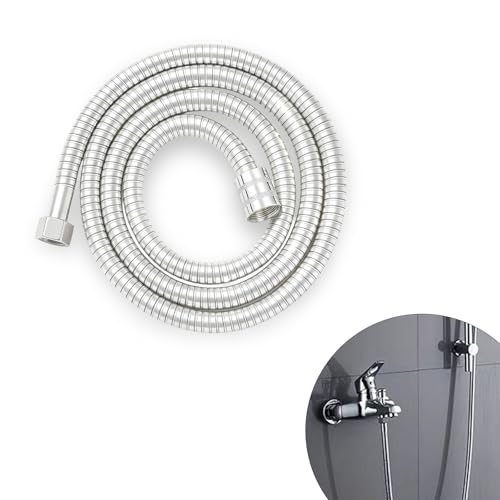 Jetstream Manguera Ducha 1.5m, Manguera de Ducha de Acero Inoxidable, Antienredos, Acero Inoxidable, Manguera de ducha de Alta Presión de Repuesto, Adecuada para Cabezales de Ducha y Grifos