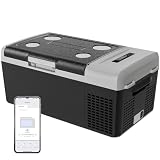EKOJUCE Portable 12V Refrigerator, 17 Quart Compressor Electric Cooler, 12V Fridge -4℉-68℉, Portable Freezer for Camping, RV, Outdoor
