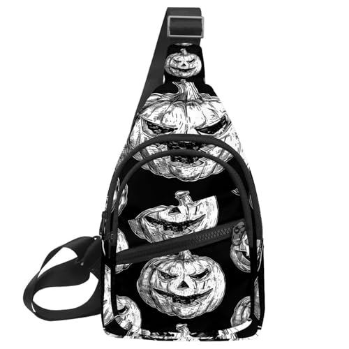 Sac à dos à bandoulière pour homme citrouilles orange multicolore compact
