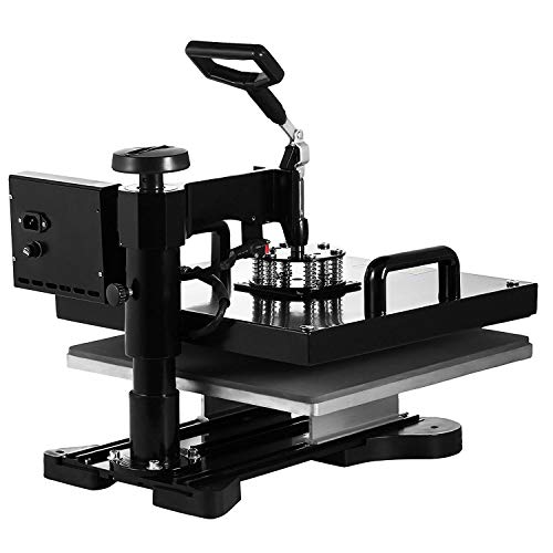 PowerPress HPM-1515-U4 5 in 1 Multifunction Sublimation Heat Press Machine for T-Shirts, Mug,and Cap, 15"x12", Black, Brown
