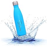 W&S Sprenger Trinkflasche 0,5 l, 0,75 l, 1,0 l | Persönliche Gravur | Thermosflasche | Edelstahl | Personalisiert | Motiv | Name (Türkis)