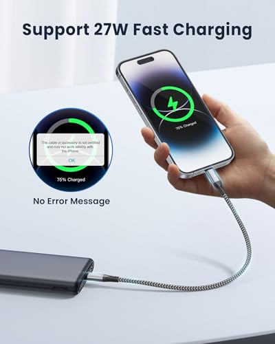 RAVIAD Lightning Kabel USB C Kurz 50CM [MFi Zertifiziert] iPhone Ladekabel – Ansicht 2