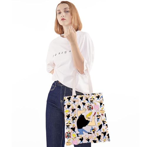 WZMPA Johnny Blond Man Tote Bag Bunny & Suzy Fans Gift Johnny & Carl & Pops Reusable Shoulder Bag Johnny Merchandise4