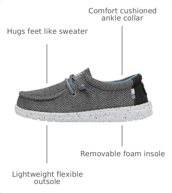 Image of HEYDUDE Boy's Wally Youth Multiple Colors | Boy's Shoes | Boy's Lace Up Loafers | Comfortable & Light-Weight
