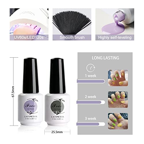 LACOMCHIR UV Schellack Nagellack Set 6PCS 8ml UV Gel Set unter UV / LED Licht Nagellack Langanhaltend Gelnägel Set DIY… – Bild 5