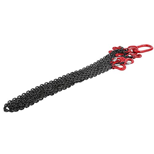 GOTOTOP Catena di sollevamento imbracatura 2 metri 1 tonnellate 6 mm regolabile per miniere porti edifici di lavoro catena di sollevamento per gru