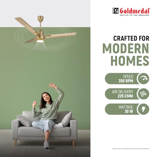 Image of Goldmedal Opus Aura Lux BLDC Ceiling Fan 1200mm With Remote|High Speed