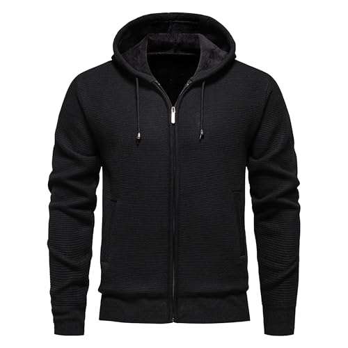 Manteau chaud d'hiver en tricot premium pour homme avec doublure Sherpa douce