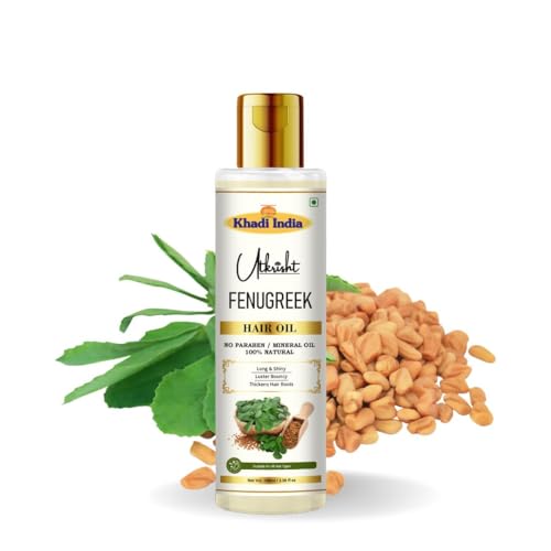 Image of Khadi Fenugreek (Methi) Hair Oil 100ml | Ayurvedic Herbal Hair Oil for Hair Growth, Shiny & Long Hair | Non Sticky, Paraben & Mineral Oil Free | For All Hair Types | Daily Use for Men & Women