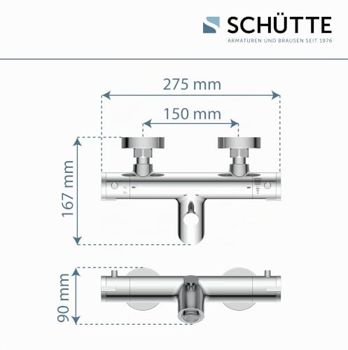 Mitigeur thermostatique de baignoire SCHÜTTE 52470 LONDON robinet chromé anti-brûlure - 4
