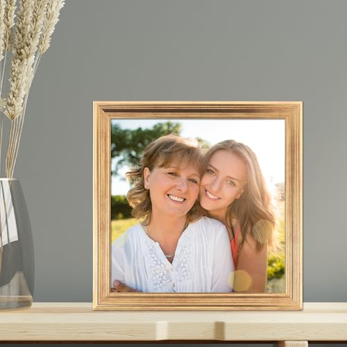 Image of Lawrence Frames 536210 10x10 Sutter Burnished Gold Picture Frame