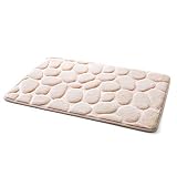 MNBVC Badematte, Badteppiche Waschbar,Stein-Optik Badematte rutschfest Rutschfester Badteppich - Badematte Waschbar Schnelltrocknend Badvorleger Bad Teppiche Grau (40X60cm)