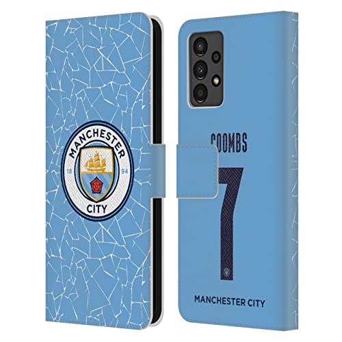 Étui Manchester City haut de gamme Galaxy A13 cuir portefeuille Laura Coombs