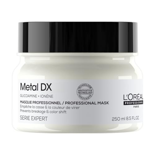 L\'Oréal Professionnel Haarmaske für alle Haartypen, Anti-Haarbruch, Feuchtigkeit, Geschmeidigkeit & Glanz, kraftvolles Haar, frischer Duft, mit Glicoamin, Serie Expert, Metal DX Maske, 250ml L\'Oréal Professionnel Haarmaske für alle Haartypen, Anti-Haarbruch, Feuchtigkeit, Geschmeidigkeit & Glanz, kraftvolles Haar, frischer Duft, mit Glicoamin, Serie Expert, Metal DX Maske, 250ml