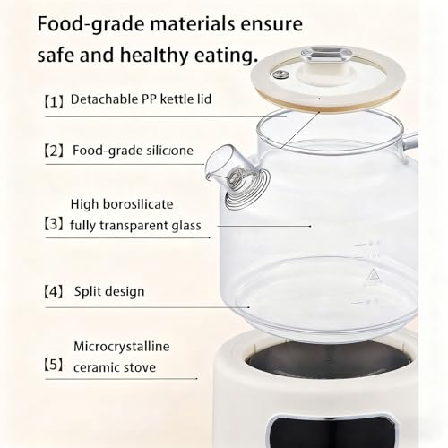 Tetera eléctrica de vidrio 1.2L con control térmico miniatura 6