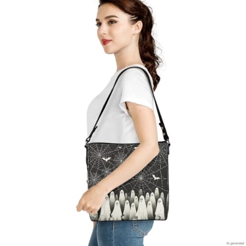 Image of HUGS IDEA Boho Bags for Women Leather Handbag Shoulder Bucket Crossbody Purse