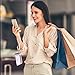 SEAVILIA Small Wallet for Women Slim Wristlet Keychain Wallets RFID Credit Card Holder With Zipper Pocket, ID Window (Beige＆Brown)