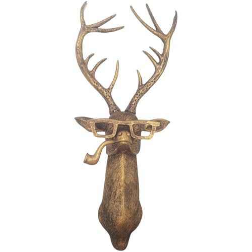 Animal Head Wall Decor, Deer Resin Animal Sculptures, Rustic Resin