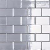 CRE8TIVE 4 Sheets Silver Subway Tile Peel and Stick Backsplash for Kitchen Brushed Metallic Stainless Steel Look Back Splash Stick on Tile Stickers Waterproof Adhesive Backsplash for Bathroom 12'x12'