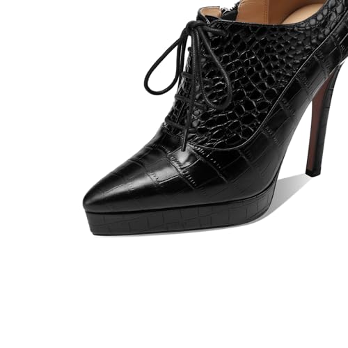 TinaCus Handmade Selftie with Zipper Women's Pointed Toe Genuine Leather Stiletto High Heels Platform Pumps Shoes2