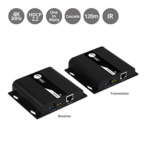 SIIG 395 ft HDbitT HDMI Extender Over IP Cat5e / Cat6 4K30Hz