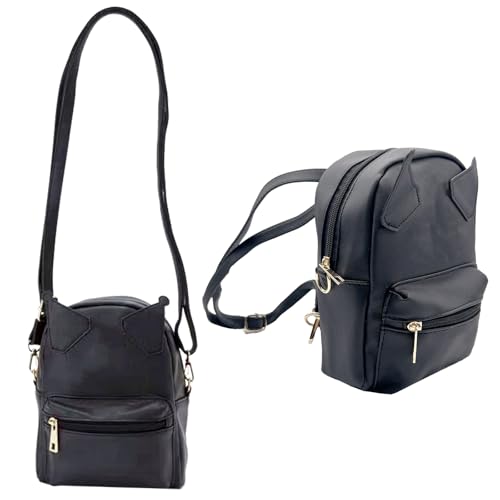 WKxinxuan Mochila Kuromi Kawaii Accesorio Kuromi Cuero PU para Bolsas de Plástico Kurom Bolsa Sanrio para Niñas con Pequeña Bolsas Kuromis Linda