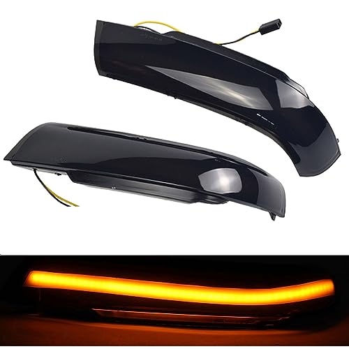 Hacreyatu For-VW Volkswagen Touareg I MK1 7L 2002 2003 2004-2006 2Pcs Dynamic Steering Signal Led Light Rear View Mirror Indicating Flash(Yellow)