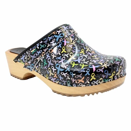 Image of Bjork Maja Wood Open Back Leather Clogs