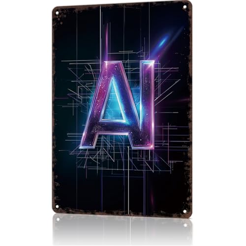 Vintage Metal Sign Ai Glowing Text Poster Retro Tin Signs Funny Aluminum Sign For Man Cave, Garage, Living Roome, Cafe And Pub Decoration 8 X 12 Inch