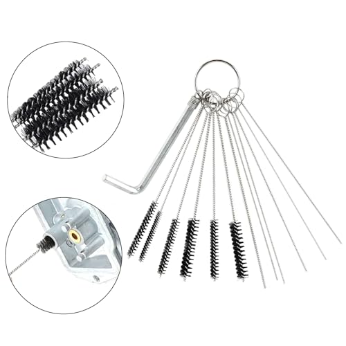 Biuhpa Set mit 12 Schraubendreher Vergaser-Einstellwerkzeug mit Reinigungsbürsten, Splined/Pac Man/Double D für Poulan Husqvarna STHIL Echo Motor Motorsense Kettensäge