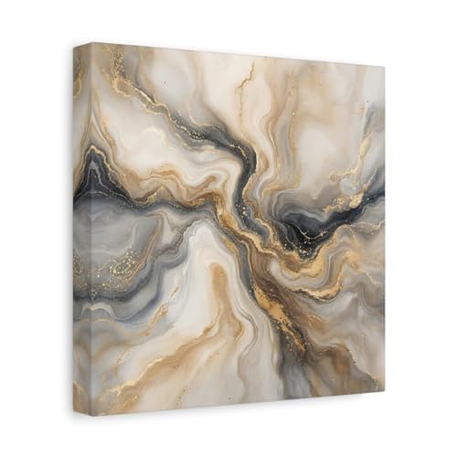 Impression sur toile marbre or et gris effet texturé haut de gamme