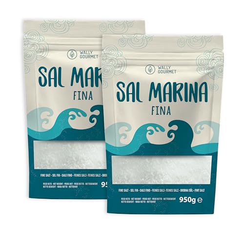 Sal Marina 100% Natural - Sal Mineral de Mar, Ecológica, de Alta Pureza, Perfecta para Cocina - Sal Marina Premium. Sal de Mar Natural Origen: España. Sal (1900g (Pack de 2), Fina)