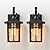 Lawyettle 2 Pack Dusk to Dawn Outdoor Wall Lights, Aluminum Exterior Light Fixtures Wall Mount with Ripple Glass, Waterproof Black Porch Lights, Outside Wall Lantern for Entryway, Garage, Patio