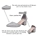 LAICIGO Women's Pointed Toe Low Chunky Heels Closed Toe Ankle Strap Dress Pump Shoes