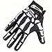 TRIWONDER Gants de Moto Cross Gants Fox VTT Enduro Gants Squelette Crâne Complet Doigt Antidérapant pour Homme Femme Sport Cyclisme Vélo (Noir, L)