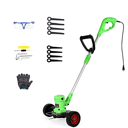 Tosaerba, tosaerba plug-in ad alta potenza da 680 W con rullo a 3 velocità regolabile a spinta manuale sarchiatore a 2 lame per uso domestico piccolo tagliaerba