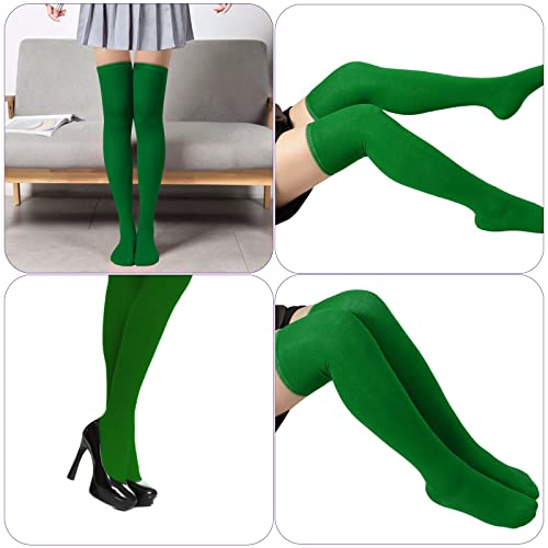 Image of KINBOM 1 Pair Thigh High Socks, Cotton Soft Knee High Long Stockings Women Leg Warmers for Wednesday Christmas Cosplay