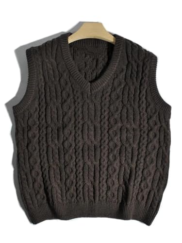 Vintage V-Neck Sweaters Autumn Winter Men Casual Warm Vest3