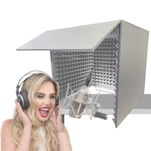 Cabina Vocal Portátil, Booth Plegable de Mesa para Grabación, Escudo Profesional Plegable para Aislamiento Sonoro, Equipo para Vlogger y Estudio miniatura 1