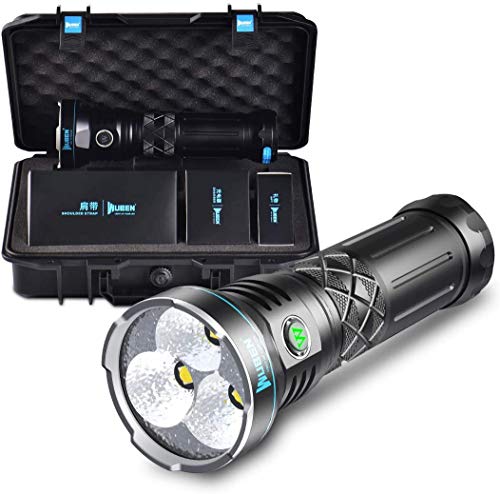 WUBEN A9 12000LM Super Helle Led Taschenlampe,3* CREE XHP70.2 LED,USB C Aufladbar 6 Modus Wasserdicht Duale Betriebsarten Multifunktionale Taschenlampe mit 10200mAh Batterie