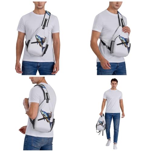 Fish art Cross Chest Bag para Hombre y Mujer miniatura 7