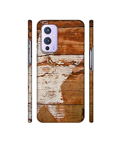Image of Amazon Brand - Solimo Designer Star Impression On Wood 3D Printed Hard Back Case Mobile Cover for OnePlus 9