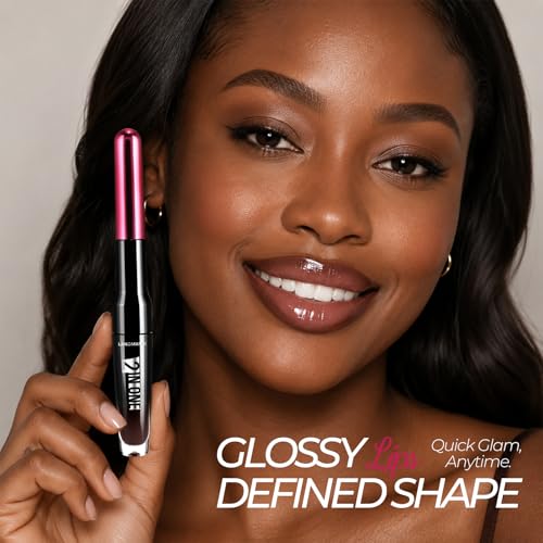 Image of LANGMANNI 2-in-1 Lip Liner & Gloss Duo,Shade 06 Deep Wine Berry