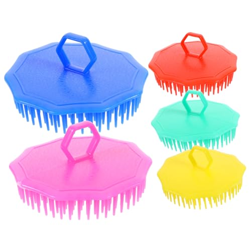 5 cepillos de masaje para el cuero cabelludo, cepillo de masaje de cabeza, cepillo de champú de silicona, cepillo de baño para ducha, champú y cepillo para el pelo, antiremovedor, exfoliante corporal