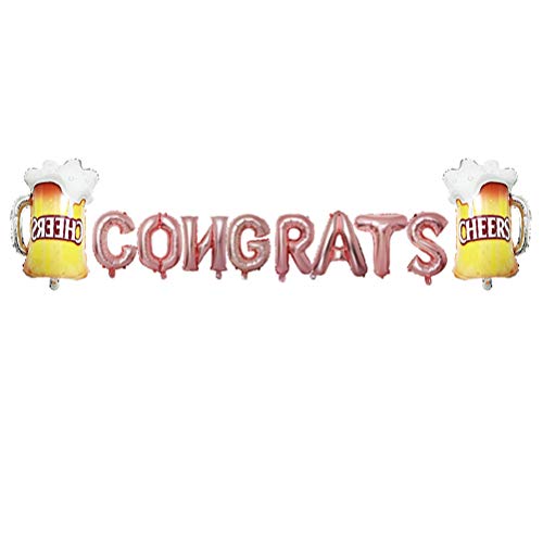 FELICIDADES FELICIDADES Globos Lámina Globos Botella de Cerveza Globos Banners Decoración de Fiesta 16 Pulgadas