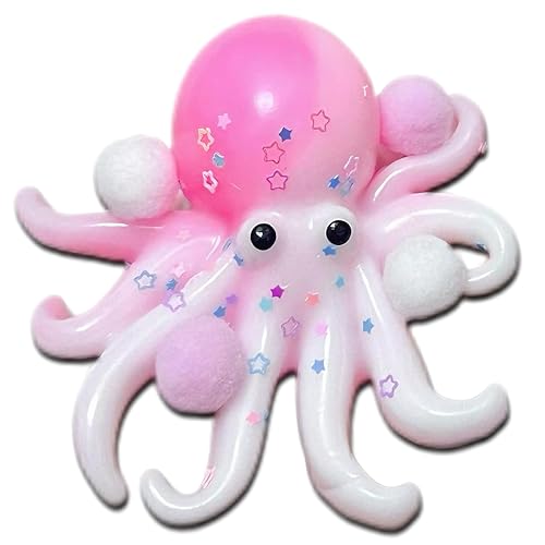 Pink Sensory Octopus Taba Squishy Toys, Squeeze Fidget Toy Animals Stress Balls for Kids and Toddlers, Kawaii Octopus Squishy Dough Ball for Christmas Decor, Classroom Prizes, Party Favors