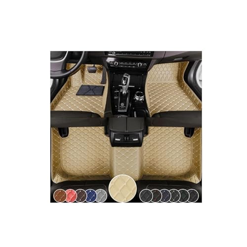 MCGFSDO プジョー 308 2007-2023 対応カスタムカーフロアマット フルカバー ラグジュアリーライナー インテリア(Beige,For 2007-2015)