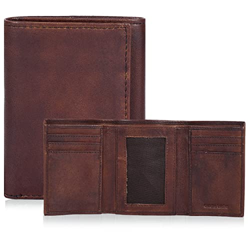 Image of Tri fold Leather Wallet for Men with RFID | Slim Wallets for Men with 1 ID and 6 Credit card slots | Front Pocket Minimalist