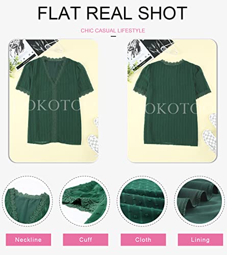 Dokotoo Women's Lace Crochet Pom Pom Chiffon Blouse #TOP20